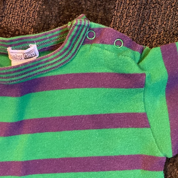 Vintage Baby Gap 6-piece Dress Pants Socks Shoes Striped Green & Purple 12-18 m - Picture 7 of 16